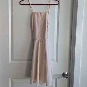 Lulu's Letter of Love Blush Pink Backless Skater Dress